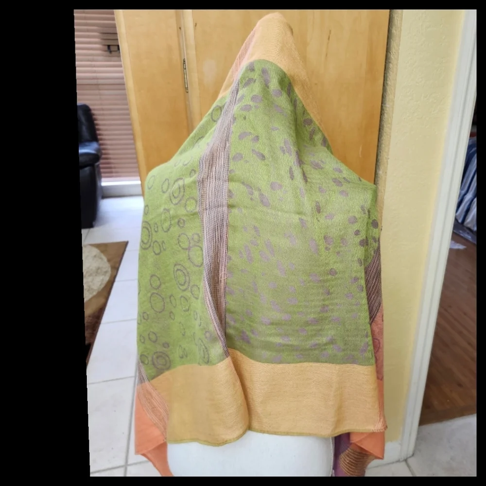 Light Weight Pashmina Shawls Wraps Pastel Multi-Colored Scarf